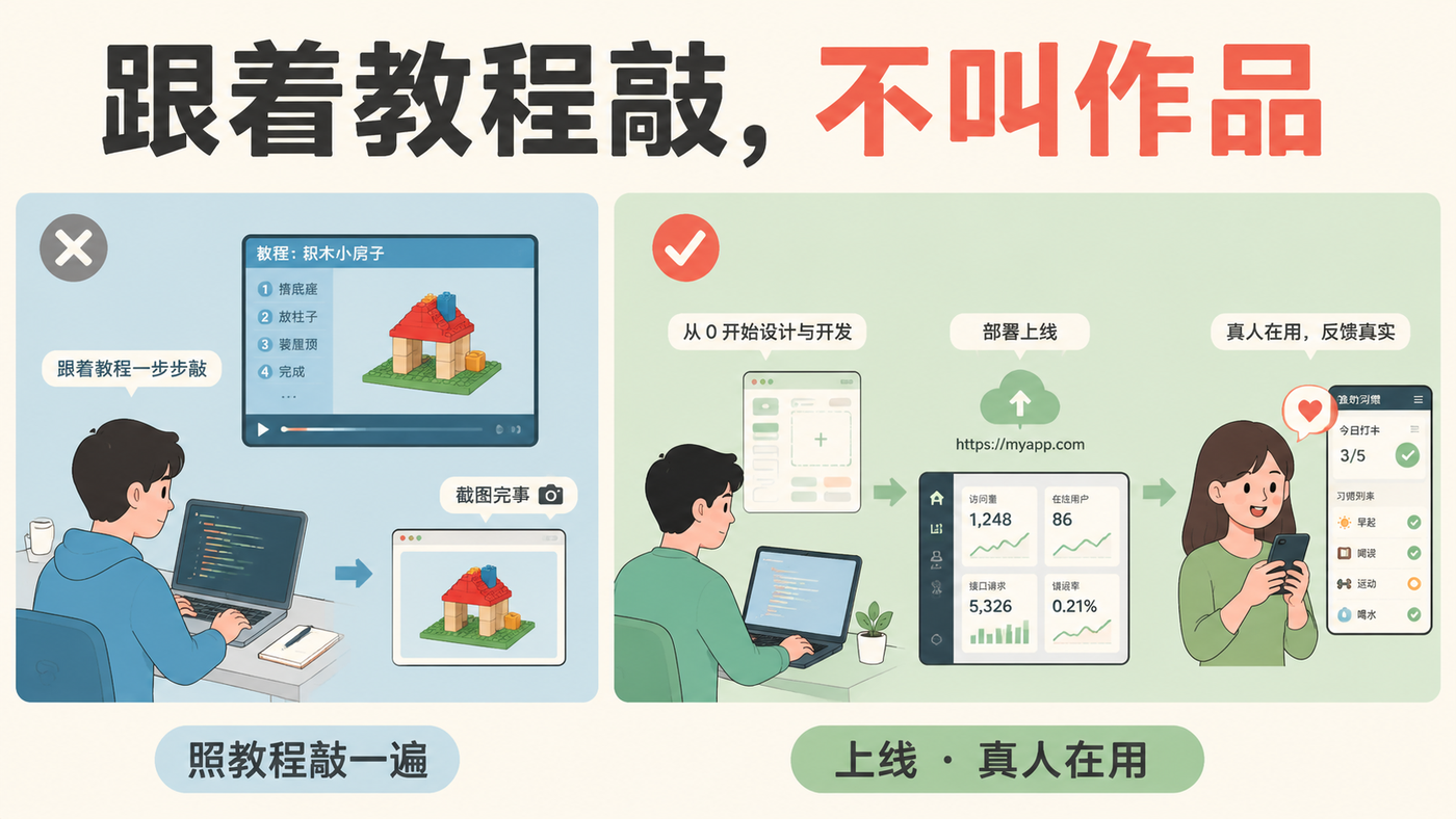 跟着教程敲不叫作品