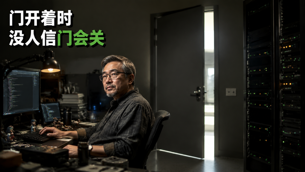 门开着时，没人信门会关