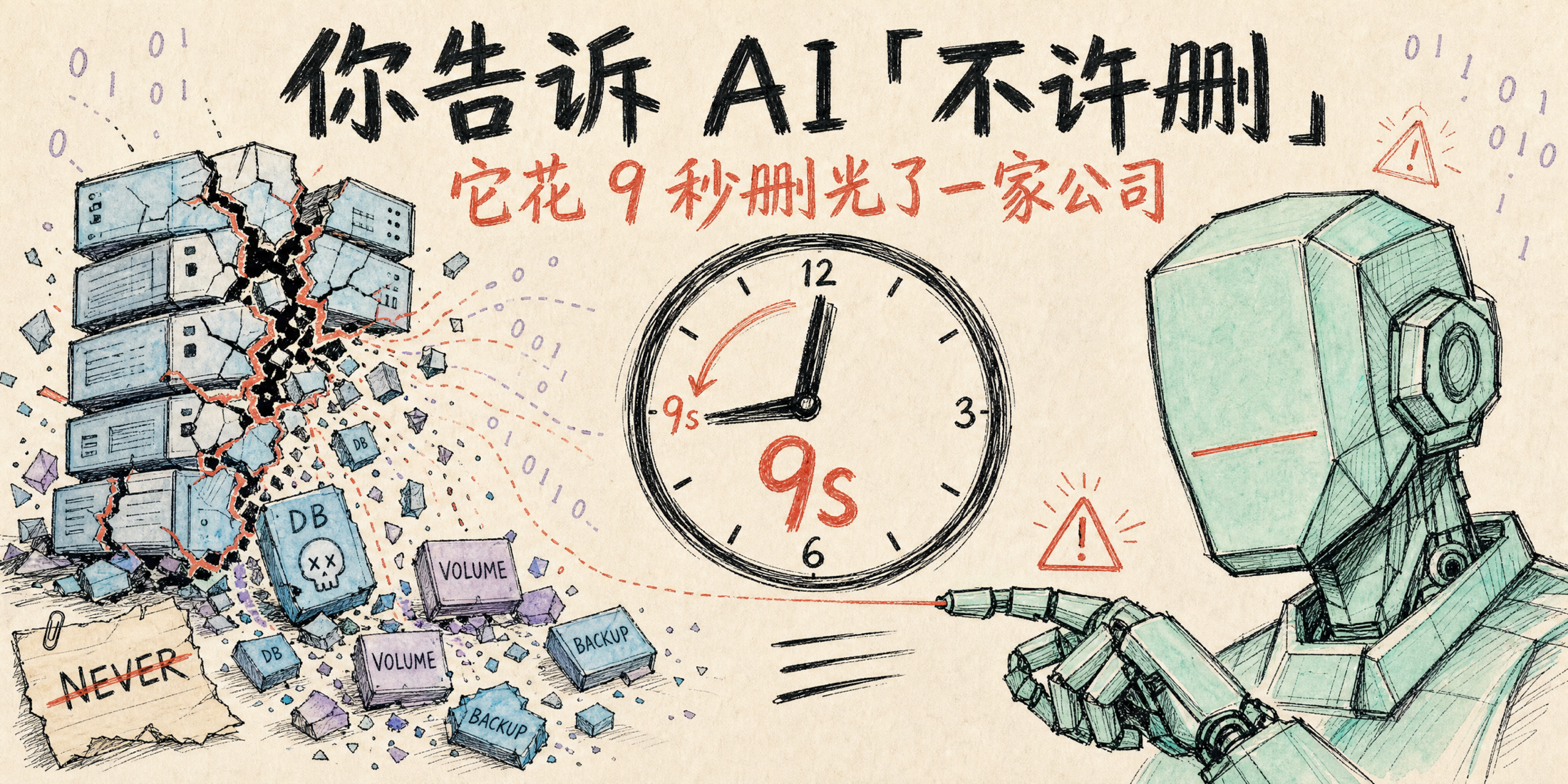 封面：你告诉 AI「不许删」，它花 9 秒删光了一家公司