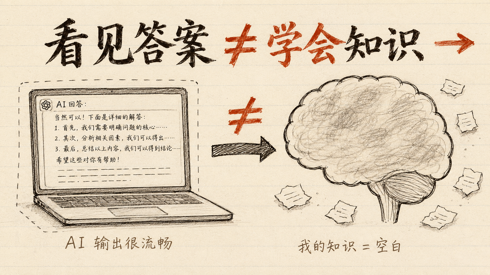 图 1 看见答案 ≠ 学会知识