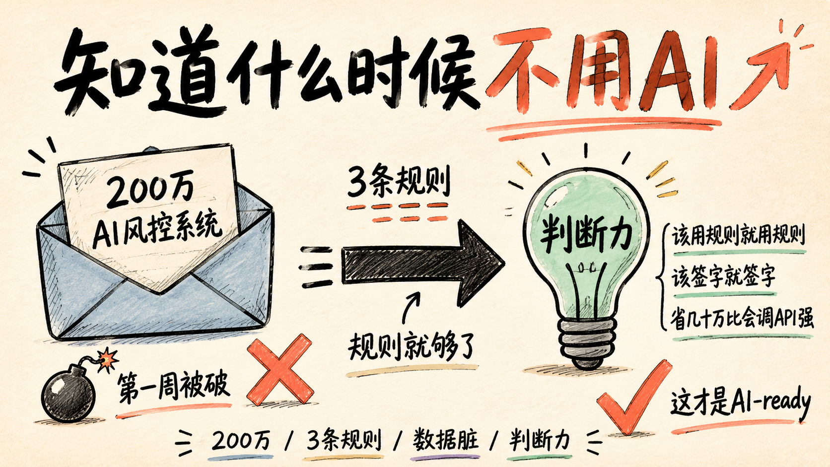知道什么时候不用AI — 判断力比调一万次 API 值钱十倍