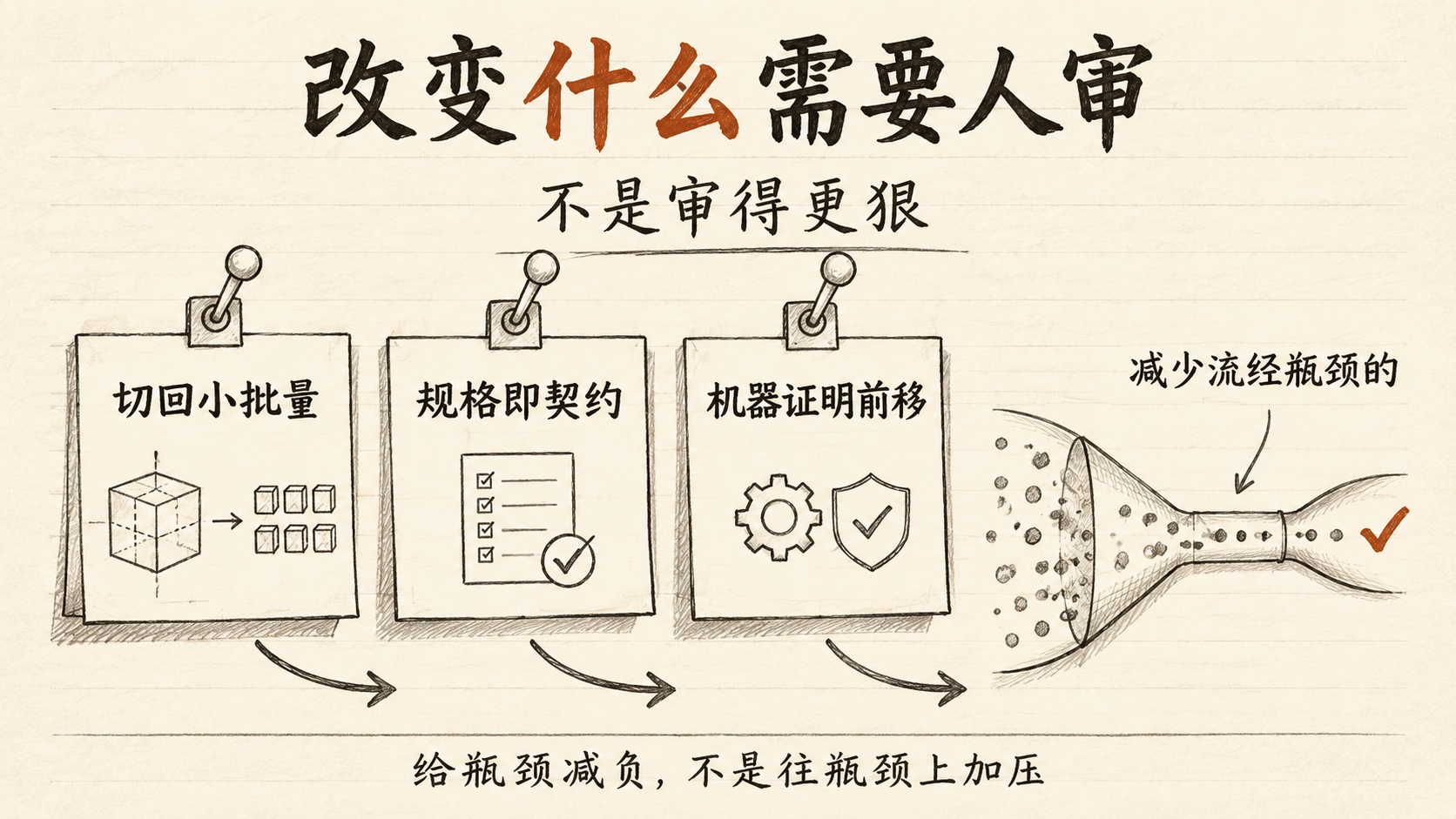 改变什么需要人审,而不是审得更狠