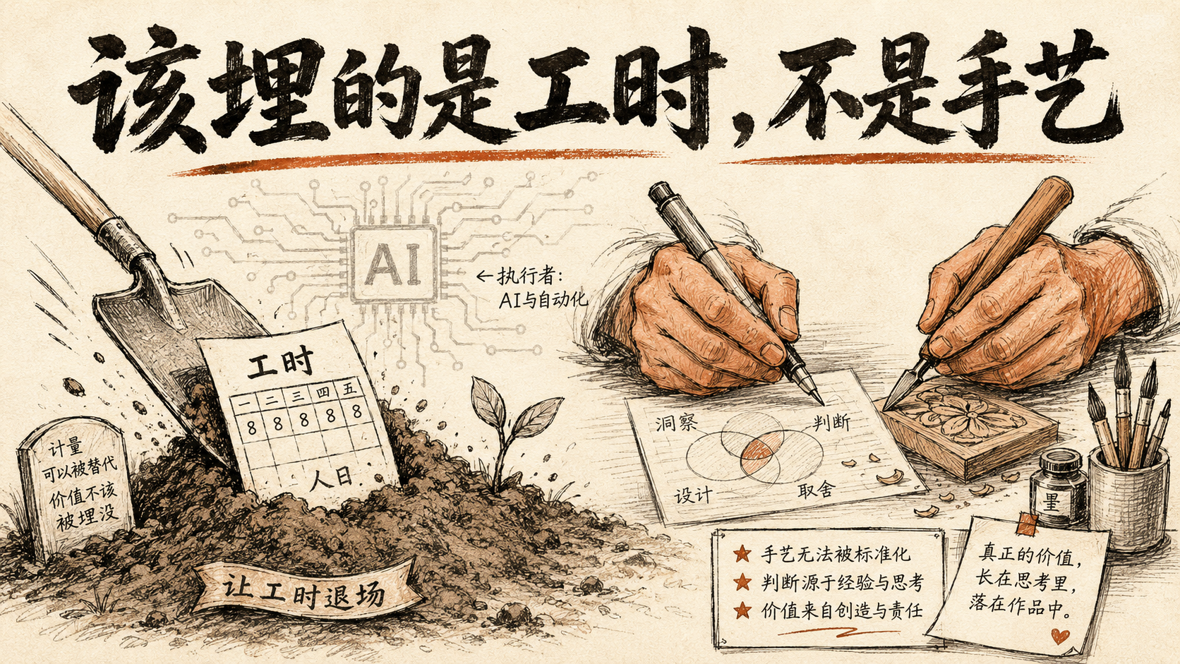 该埋的是工时,不是手艺