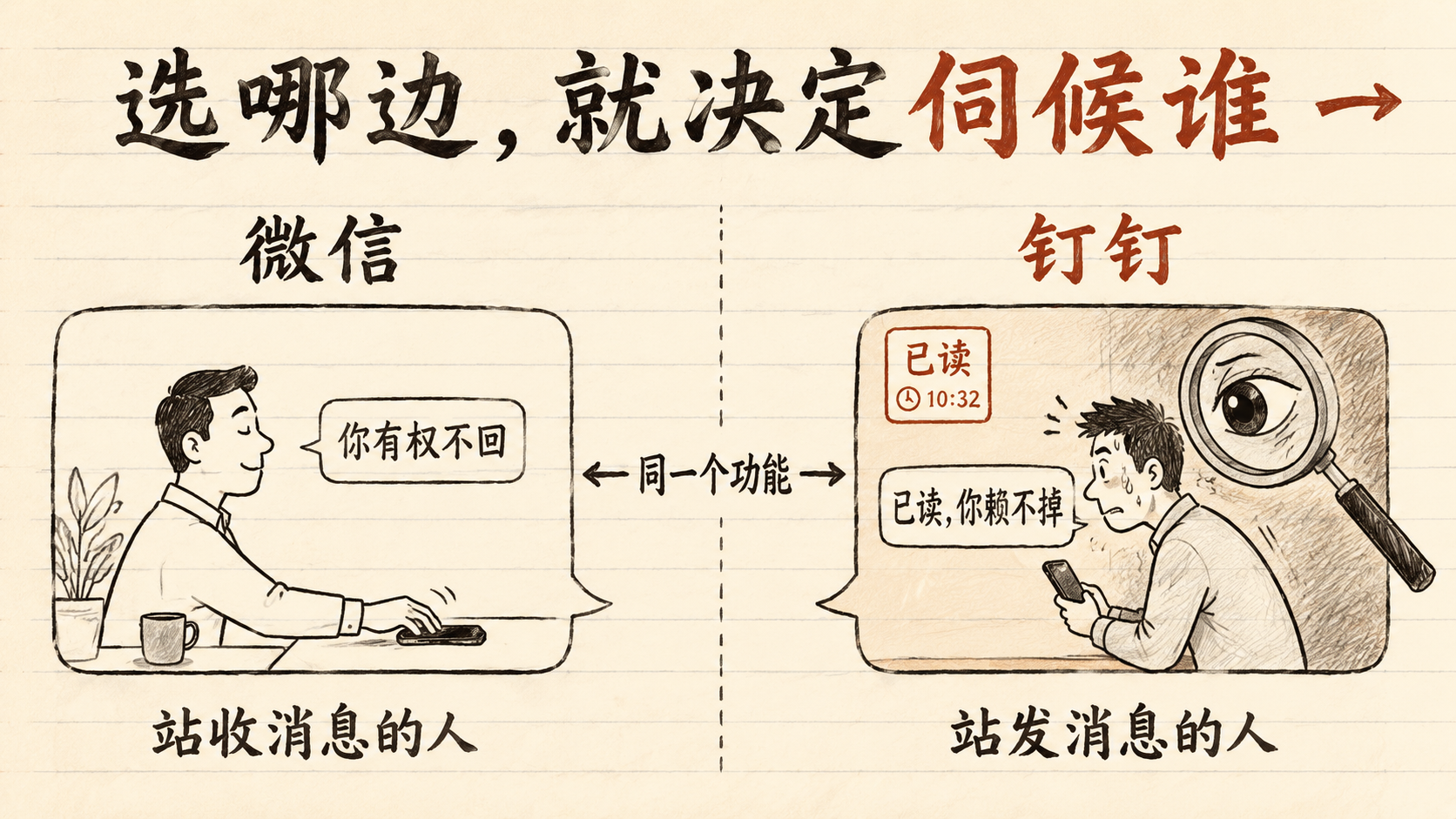 选哪边，就决定伺候谁