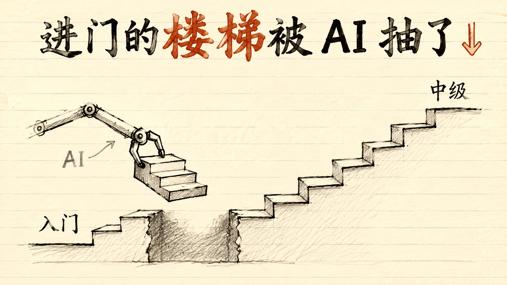 进门的楼梯被 AI 抽了