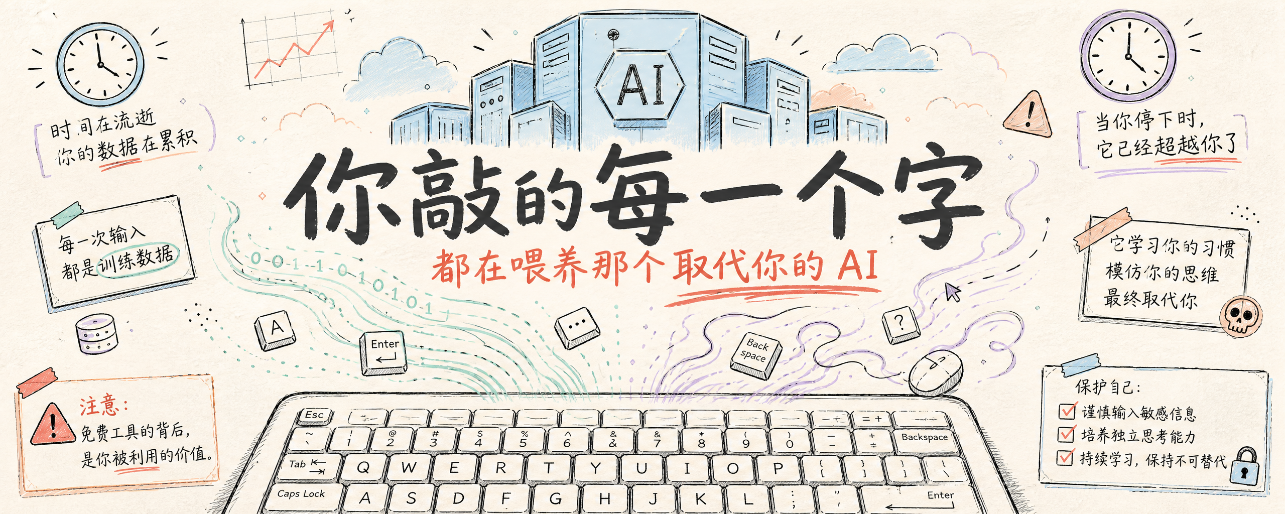 封面：键盘上的每一次敲击都被悄悄记录，喂给那个将要替代你的 AI