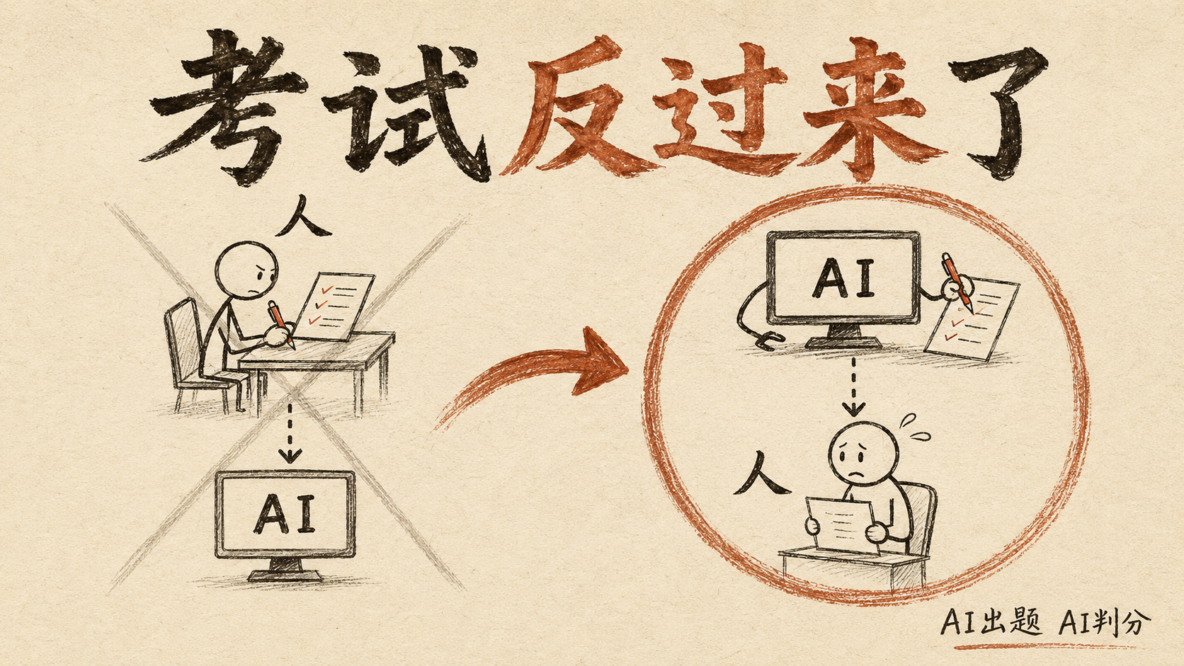考试反过来了