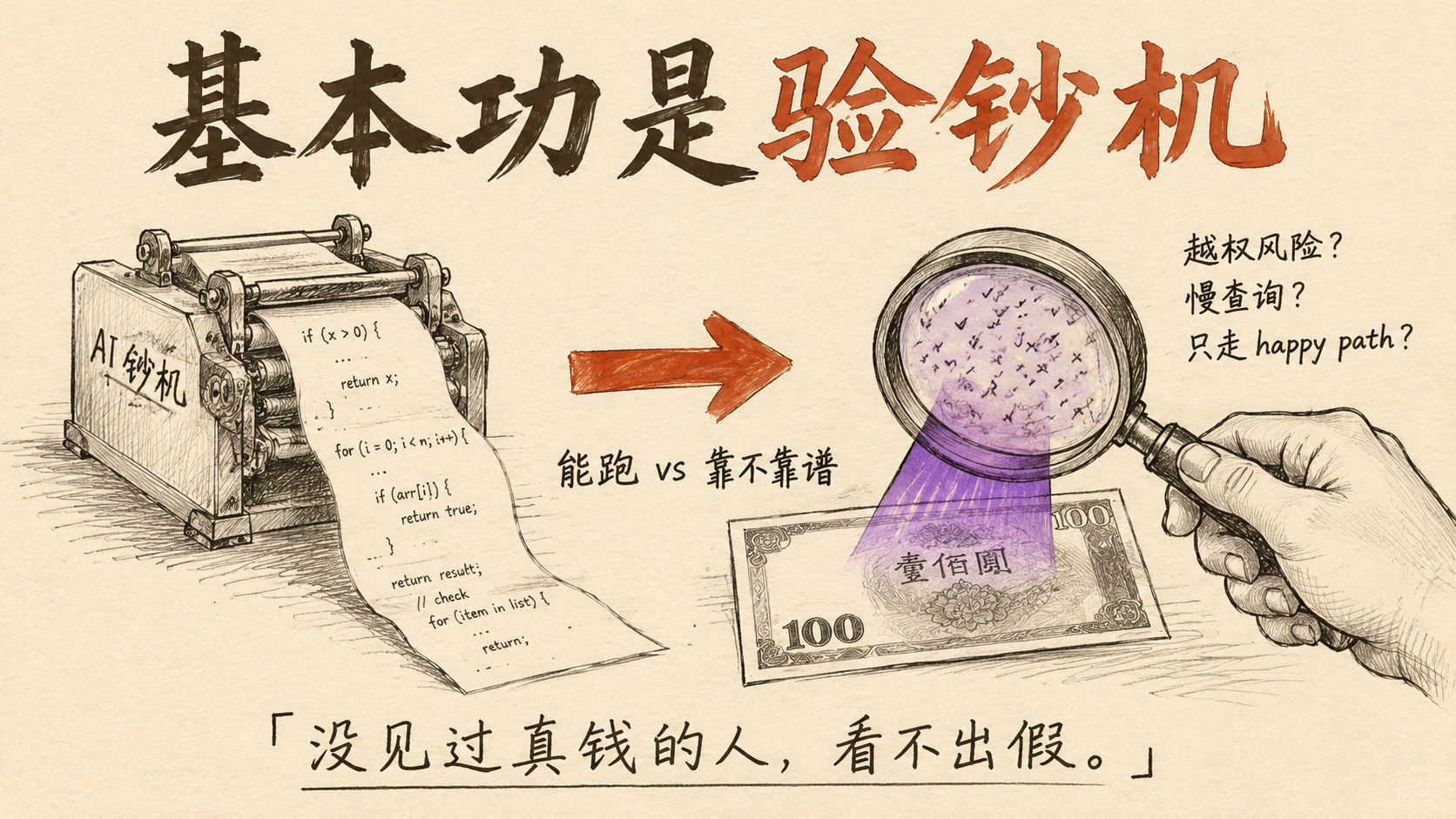 基本功是验钞机 — 手绘左右对比构图