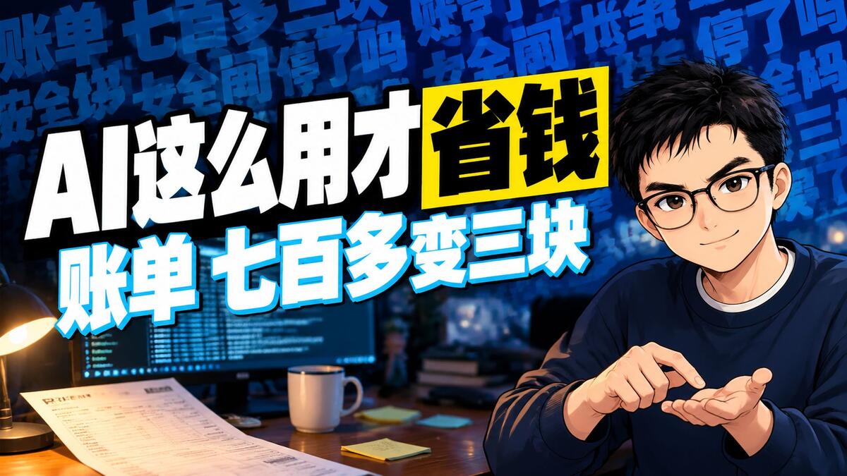 顶流 AI 跑一个月七百多，换个接法只要三块：Jev 帮它做判断