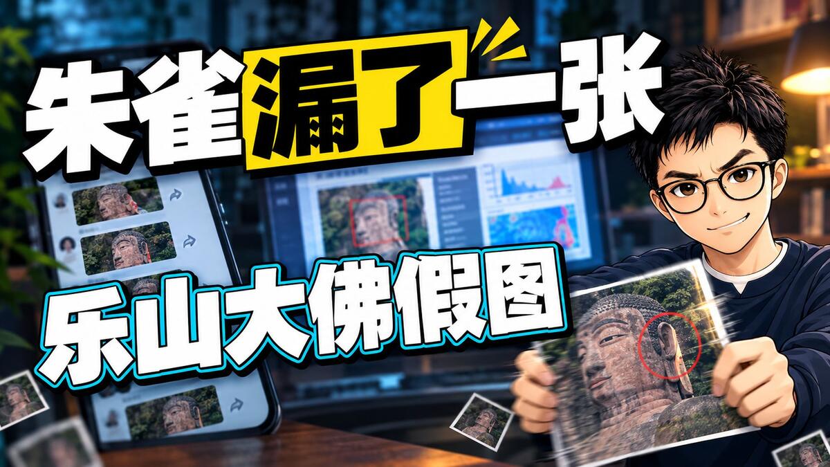 乐山大佛掏耳朵是 AI 做的，免费的朱雀检测我测了 5 张图