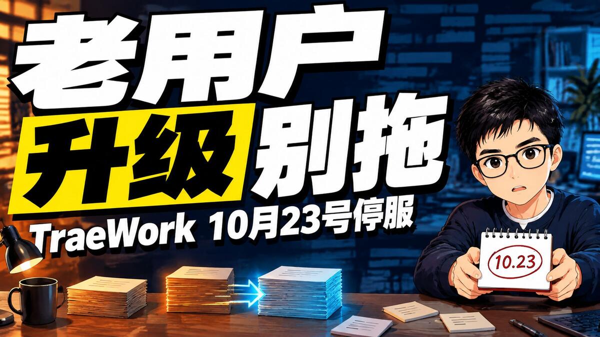 TraeWork 10月23号停服，还在用的先升级