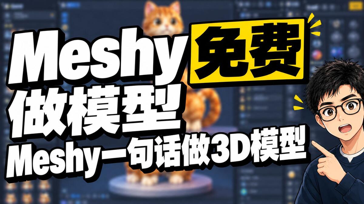 Meshy 免费实测：一句话 45 秒做出能转着看的 3D 模型