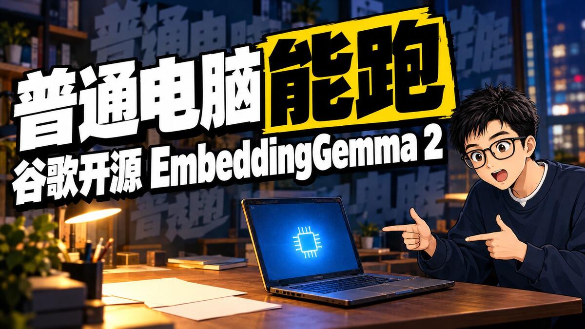 谷歌开源 EmbeddingGemma 2：小到普通电脑都能跑，干嘛的？