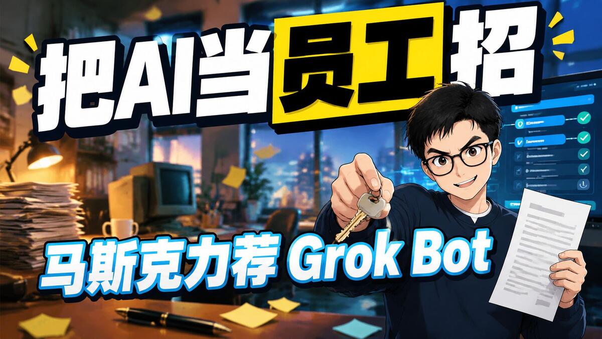 马斯克亲自转发的 Grok Bot 使用指南：把 AI 当员工招，一份岗位说明、一个无聊任务、试用期跑三次才交钥匙